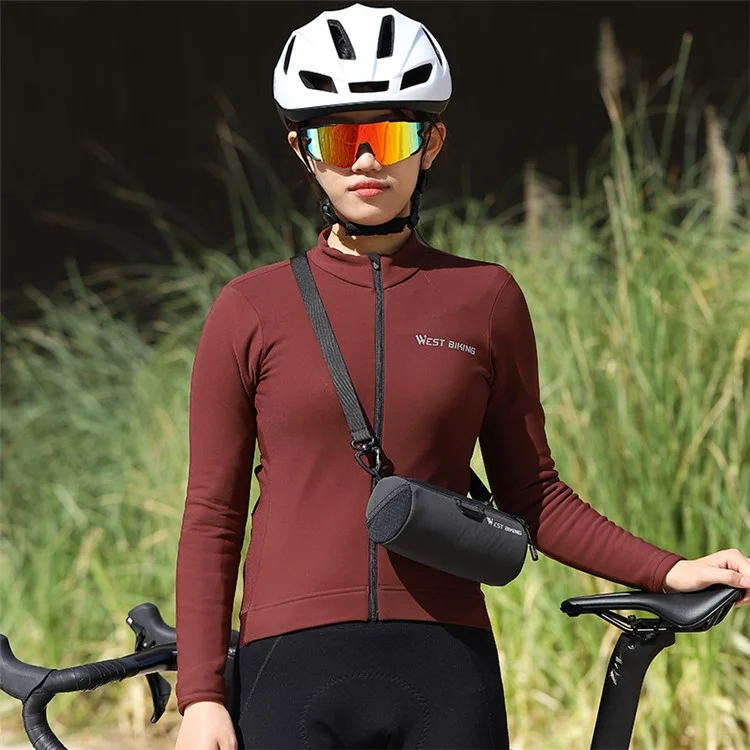 WEST BIKING YP0707361 Borsa da Manubrio Riflettente da 1L per Mountain Bike con Cinghia a Tracolla