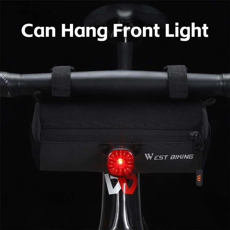 WEST BIKING YP0707361 Borsa da Manubrio Riflettente da 1L per Mountain Bike con Cinghia a Tracolla