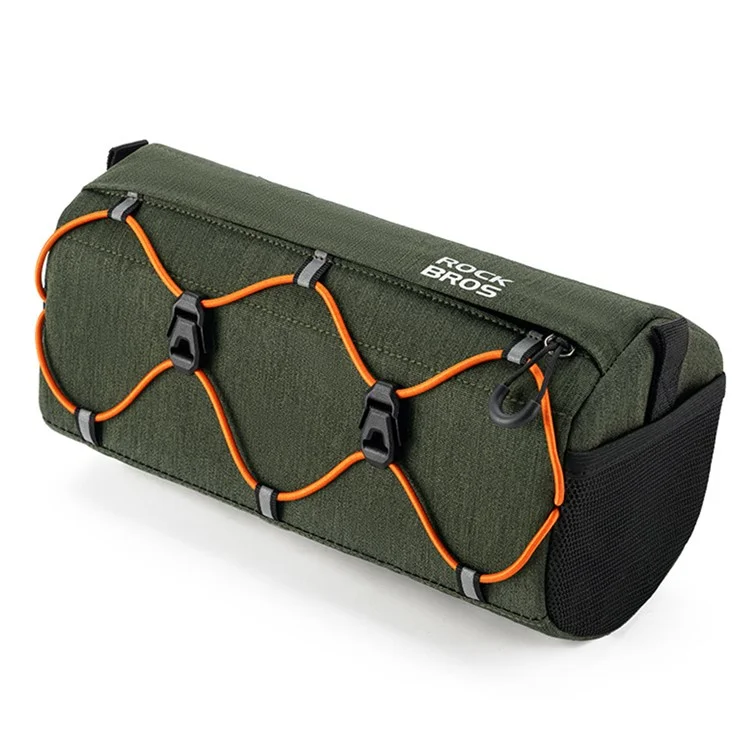 ROCKBROS W012 Sac de guidon de vélo Réfléchissant Polyester Sac de rangement avant de vélo - Vert noirâtre
