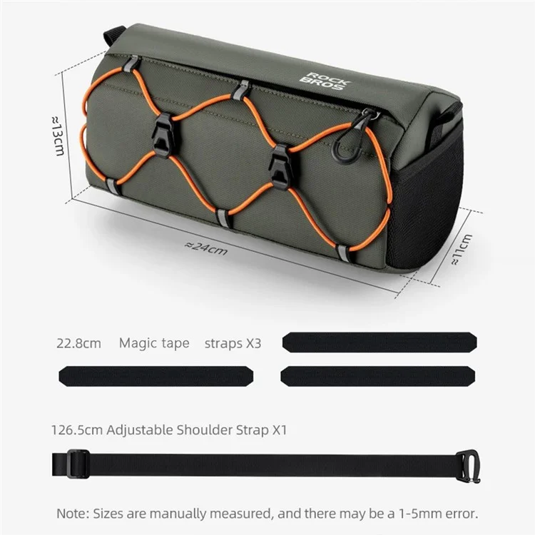 ROCKBROS W012 Sac de guidon de vélo Réfléchissant Polyester Sac de rangement avant de vélo - Vert noirâtre