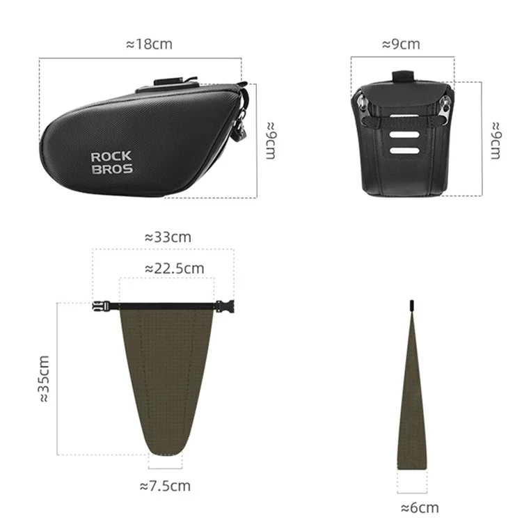 ROCKBROS C54 Bolsa de Selim para Bicicleta à Prova d'Água com Bolsa Interna à Prova d'Água