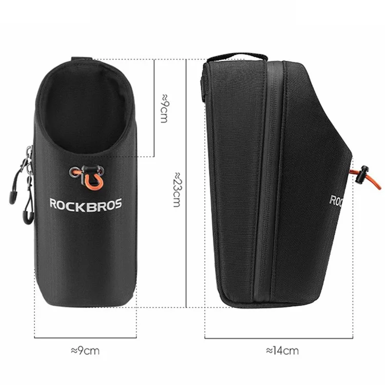 ROCKBROS P002 Bolsa Frontal para Bicicleta para Garrafa de Água para Bicicleta Dobrável / Skate / Bicicleta de Montanha - Preto
