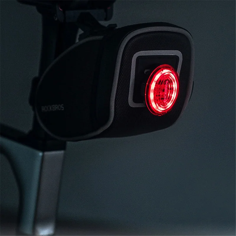 ROCKBROS C52 0.45L Bolsa de Sillín de Bicicleta Bolsa de Almacenamiento Trasero del Poste del Sillín, Tipo de Cinta Mágica