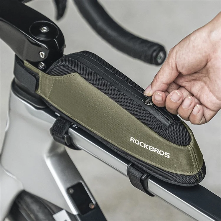 ROCKBROS 0.65L Nylon MTB Vélo Sac Avant Poutre Réfléchissant Sac Tube Bicycle, Supérieur