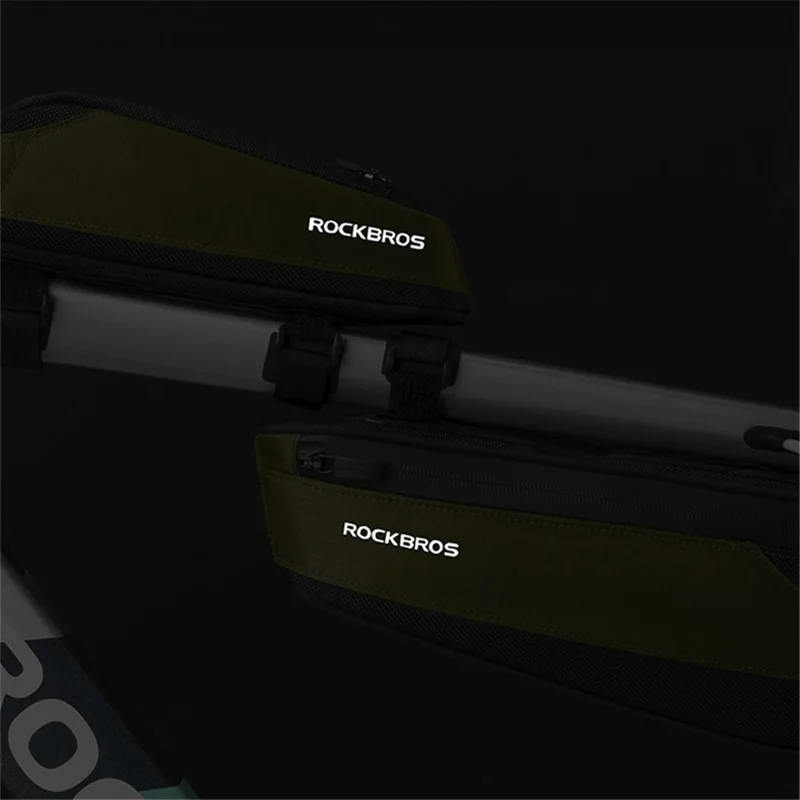 ROCKBROS 30120081001 1.4L Bolsa delantera grande para bicicleta, reflectante, para tubo de bicicleta, inferior