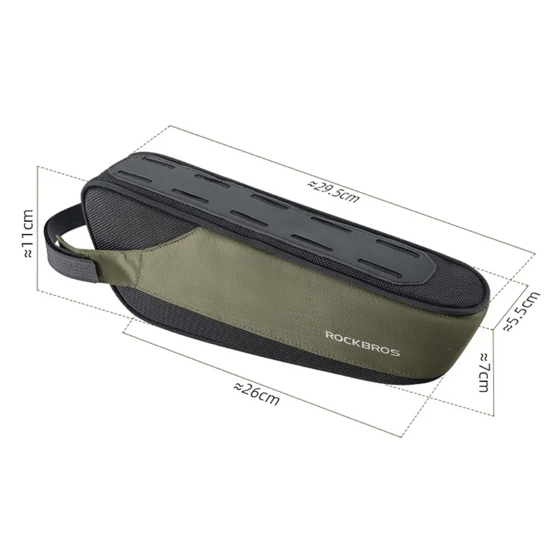 ROCKBROS 30120081001 1.4L Bolsa delantera grande para bicicleta, reflectante, para tubo de bicicleta, inferior
