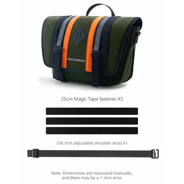ROCKBROS W004 4L Expandable Capacity Reflective Bike Front Bag with Shoulder Strap