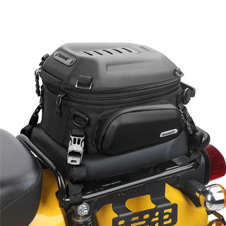RHINOWALK MTR4001 Borsa Rigida Espandibile per Moto Motocross Baule Posteriore - Nero Opaco