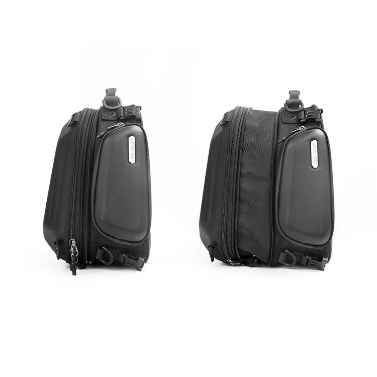 RHINOWALK MTR4001 Borsa Rigida Espandibile per Moto Motocross Baule Posteriore - Nero Opaco