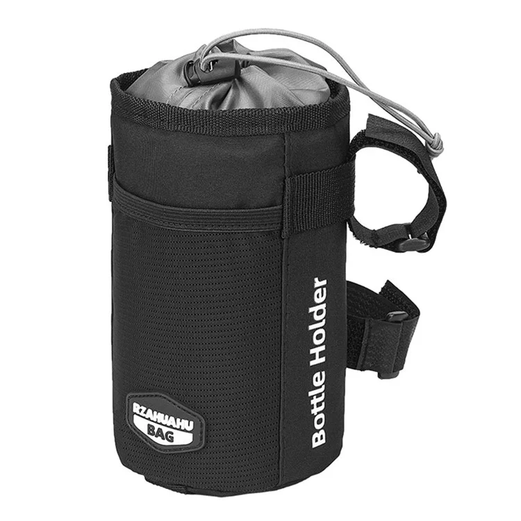 RZAHUAHU YA468 Polyester Bike Handlebar Bag Thermal Water Bottle Holder Pouch for Baby Stroller - Black