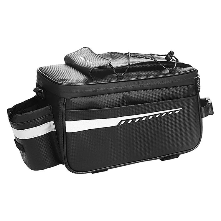 RZAHUAHU YA415 PU Leather Bike Trunk Bag MTB Rack Bag Sling Bag Handbag Shoulder Bag - Black