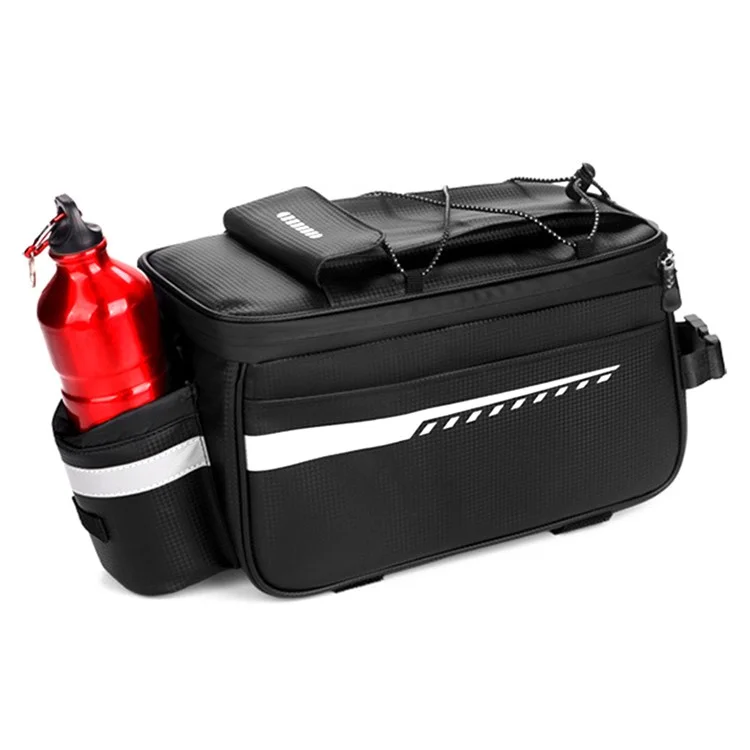 RZAHUAHU YA415 PU Leather Bike Trunk Bag MTB Rack Bag Sling Bag Handbag Shoulder Bag - Black