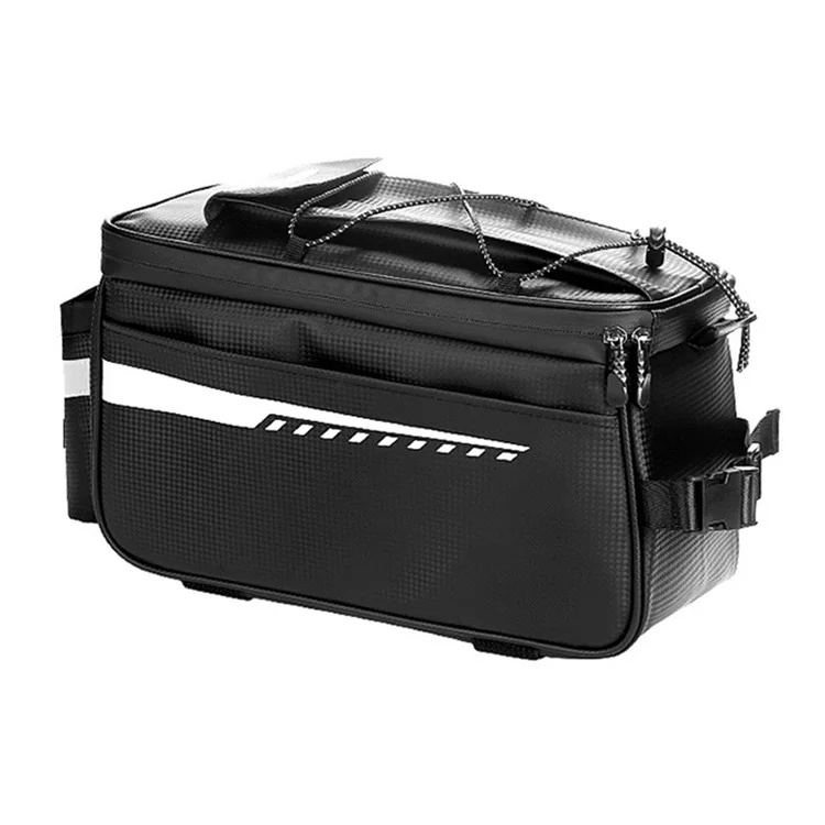 RZAHUAHU YA415 PU Leather Bike Trunk Bag MTB Rack Bag Sling Bag Handbag Shoulder Bag - Black