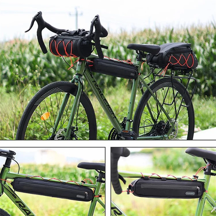 RZAHUAHU 582 Nylon Bike Triangle Tube Bag Front Beam Pouch for Cycling, Size: S
