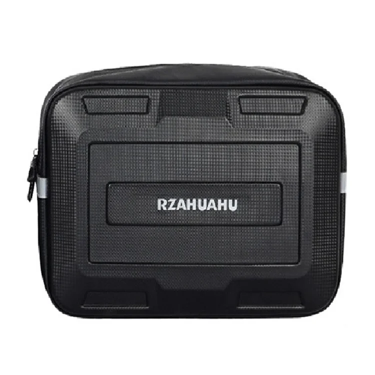 RZAHUAHU 9L Electric Bicycle PVC Leather Rear Bag Hard Shell Storage Bag, Size L