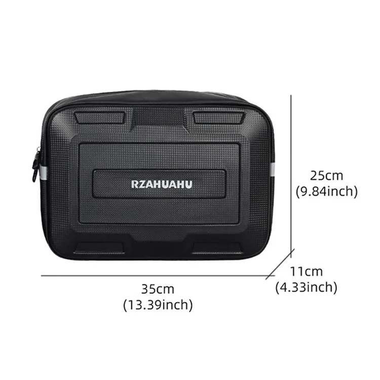 RZAHUAHU 9L Electric Bicycle PVC Leather Rear Bag Hard Shell Storage Bag, Size L