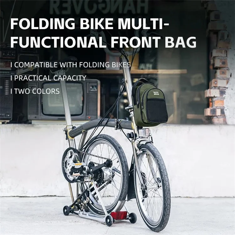 ROCKBROS W014 For Brompton Folding Bicycle Front Bag PVC Coated Mesh Fabric Storage Bag - Grey