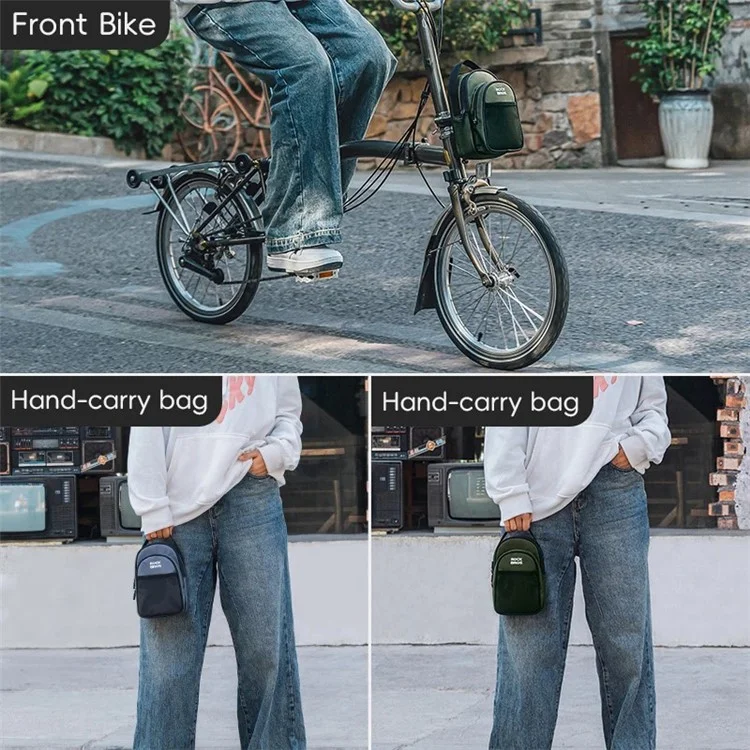 ROCKBROS W014 For Brompton Folding Bicycle Front Bag PVC Coated Mesh Fabric Storage Bag - Grey