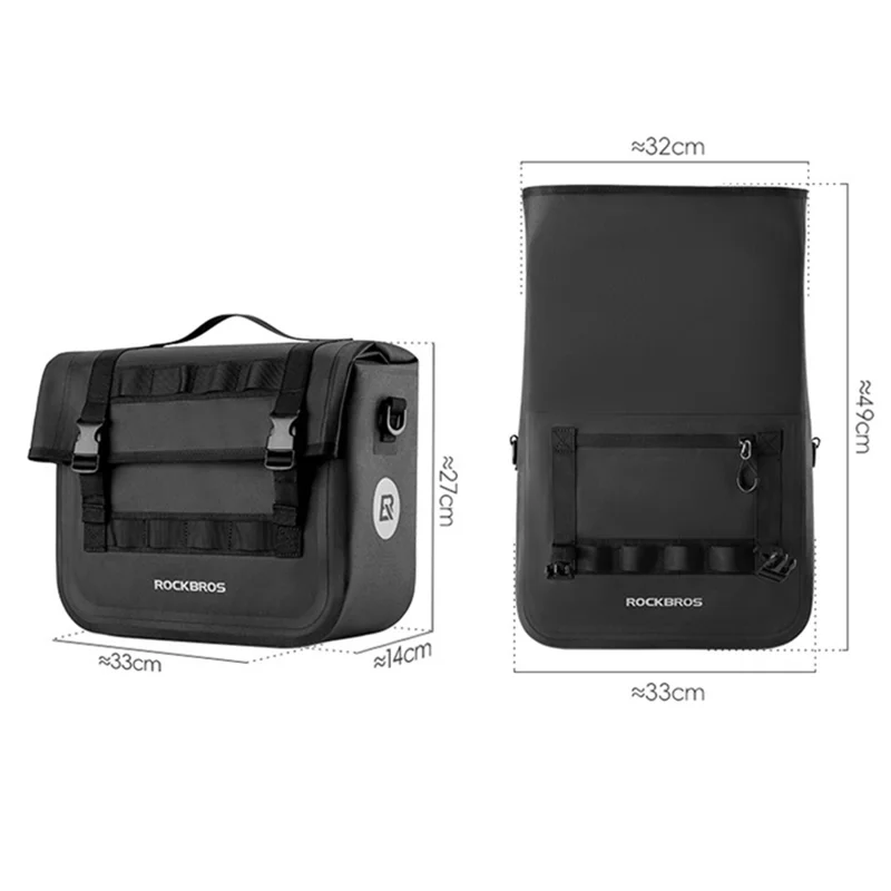 ROCKBROS AS-127 Велосипедная задняя стойка для хранения сумки из полиэстера 600D MTB Road Bike Tail Pack - Черный