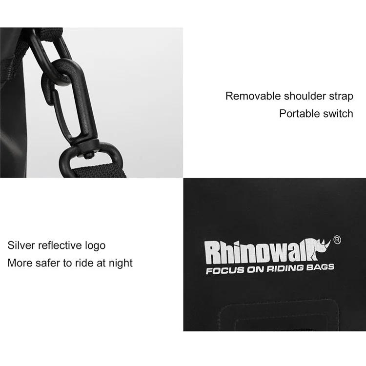 RHINOWALK F80 3,5-L-Motorradtasche, wasserdichte Aufbewahrungstasche mit Schultergurt - Schwarz