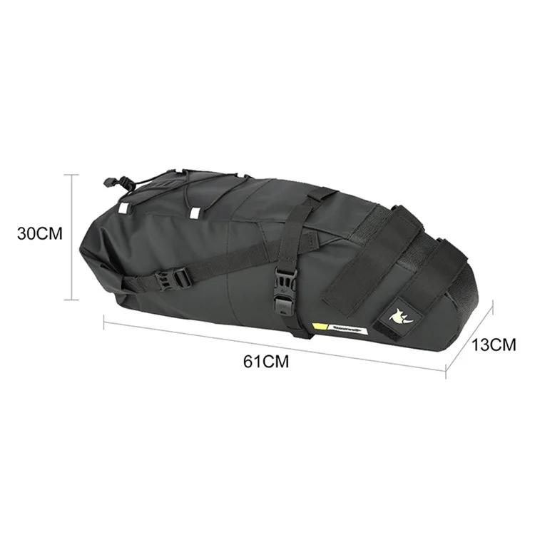 RHINOWALK RK5110 10L Bike Rear Saddle Bag PVC Polyester Waterproof Bicycle Tail Storage Bag