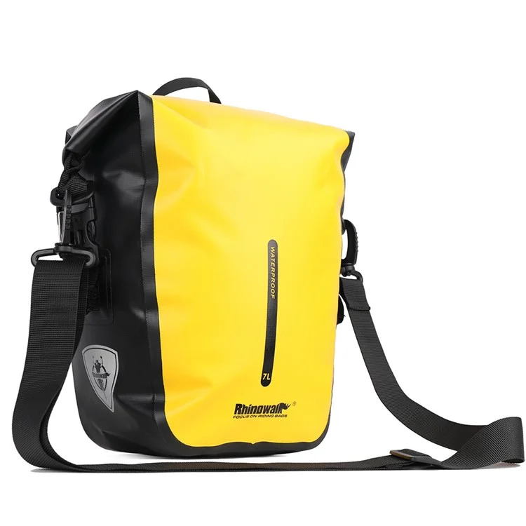 RHINOWALK RK6202 7L Bike Bag PVC+Mesh Cloth Bicycle Rear Seat Bag Saddle Bag - Yellow