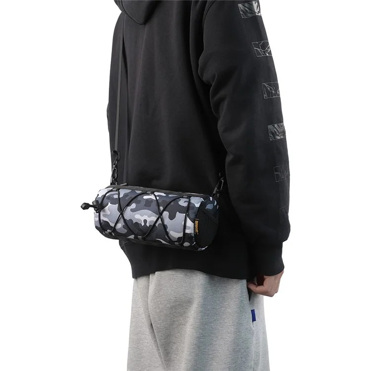 Bolsa de guidão de bicicleta RHINOWALK RK9103 900D Poliéster - Camuflagem Preta