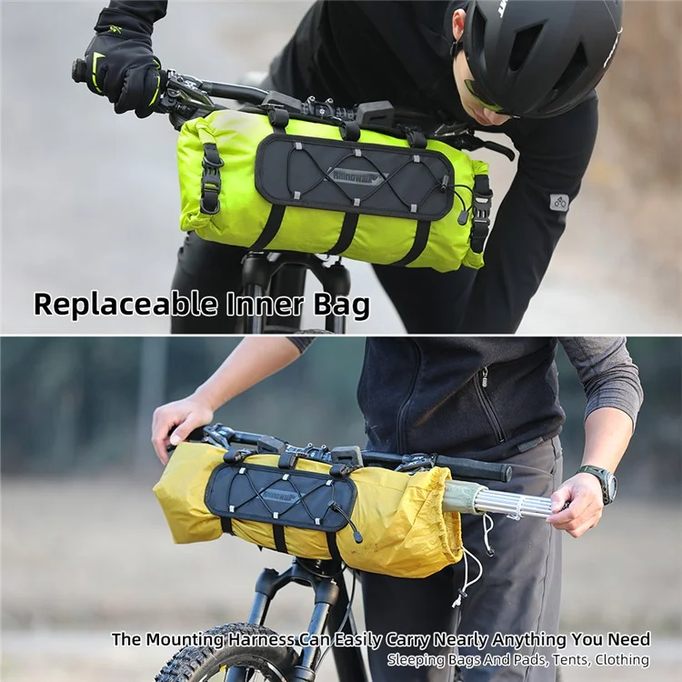 RHINOWALK RK9300 Wasserdichte Fahrrad-Lenkertasche, Umhängetasche, Fahrradtasche