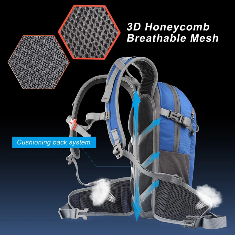 RHINOWALK RK8202 12L Hiking Backpack Breathable Travel Bag Camping Climbing Daypack - Blue