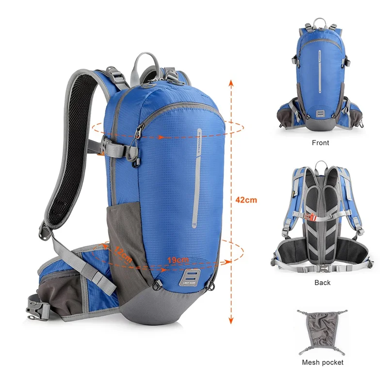 RHINOWALK RK8202 12L Hiking Backpack Breathable Travel Bag Camping Climbing Daypack - Blue