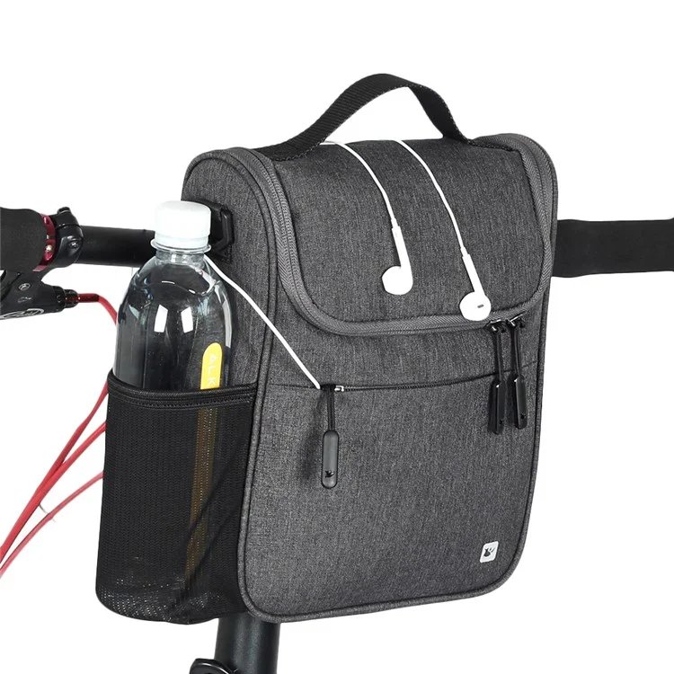 RHINOWALK RK18995 Bicycle Front Rear Rack Storage Bag Folding Bike Scooter Handlebar Hanging Bag - Grey