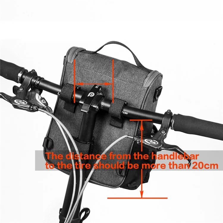 RHINOWALK RK18995 Bicycle Front Rear Rack Storage Bag Folding Bike Scooter Handlebar Hanging Bag - Grey