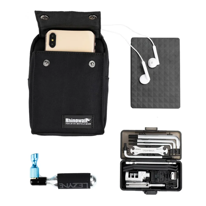 RHINOWALK X2010 1L Bike Handlebar Bag Waterproof Tool Bag Polyester Storage Bag - Black