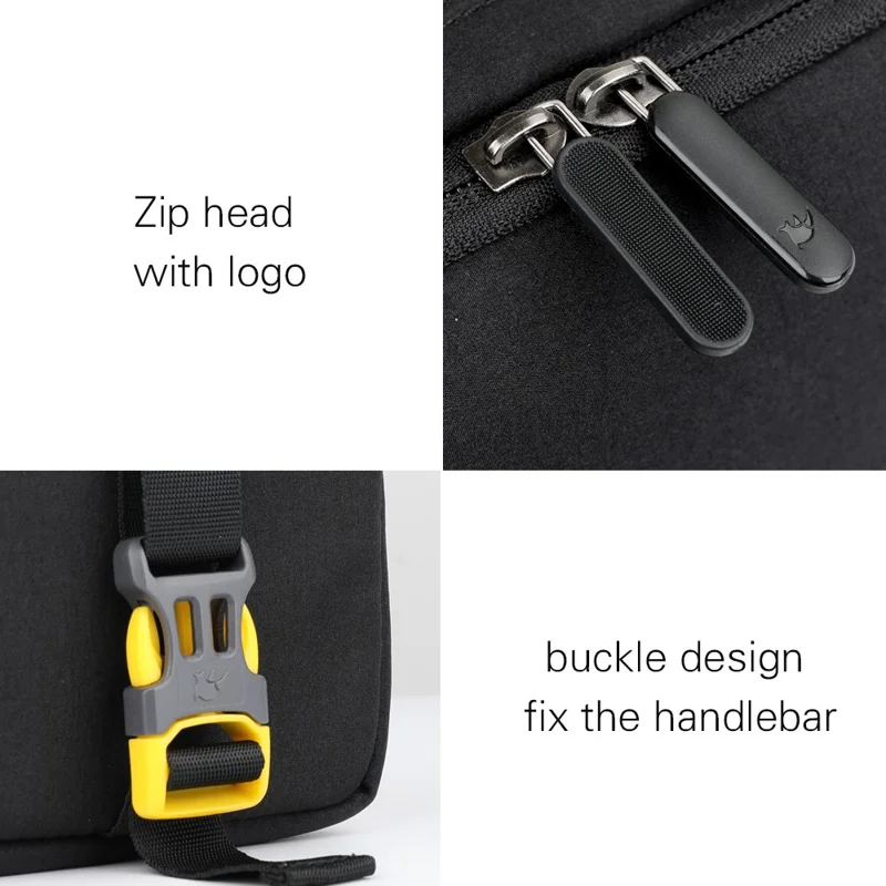 RHINOWALK X2010 1L Bike Handlebar Bag Waterproof Tool Bag Polyester Storage Bag - Black