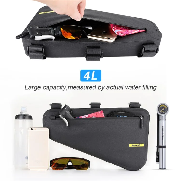 RHINOWALK X20654 Bike Triangle Tube Bag MTB Frame Bag TPU+Polyester Cycling Pouch