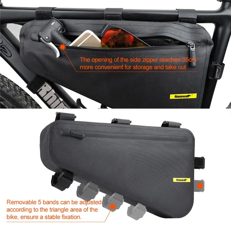 RHINOWALK X20654 Bike Triangle Tube Bag MTB Frame Bag TPU+Polyester Cycling Pouch