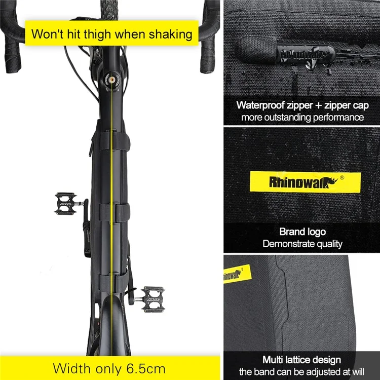 RHINOWALK X20654 Bike Triangle Tube Bag MTB Frame Bag TPU+Polyester Cycling Pouch