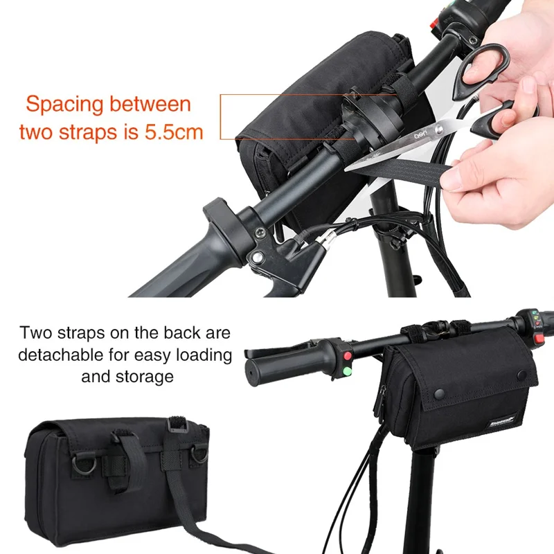 RHINOWALK X2012 Polyester Multifunctional Bike Front Handlebar Bag with Shoulder Strap - Grey