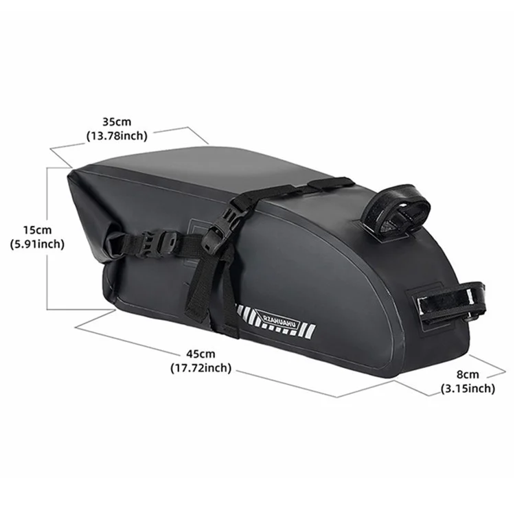 RZAHUAHU YA397-2 15L Large Capacity Bicycle Rear Bag Waterproof Cycling Storage Bag - Black
