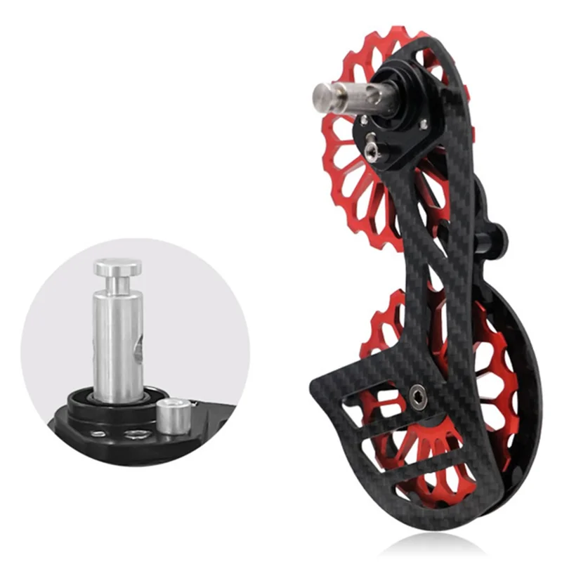 Rueda de Guía de Polea Trasera de Fibra Trasera de Carbono Para Shimano Ultegra R8000 / 6870 / 6800 / Dura-ace 9070 / 9000 - SD1 Rojo