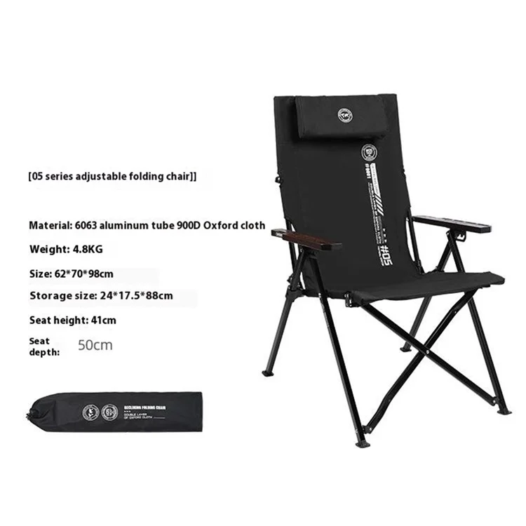 SHINETRIP A507 4 Level Adjustable Recliner Outdoor Camping Folding Chair with Detachable Headrest - Sand