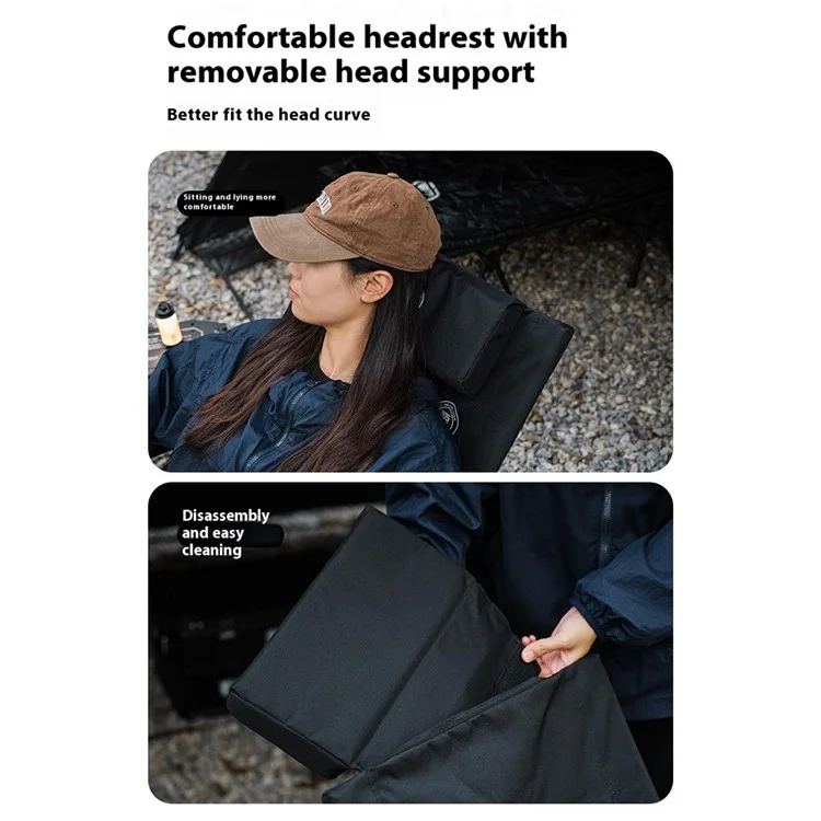 SHINETRIP A507 4 Level Adjustable Recliner Outdoor Camping Folding Chair with Detachable Headrest - Sand