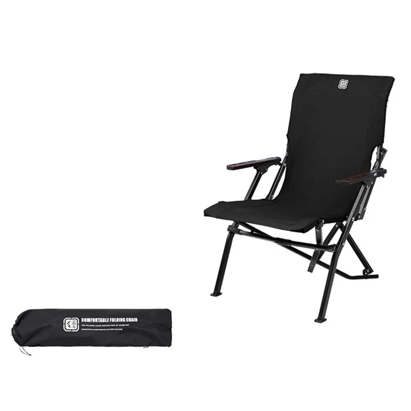 SHINETRIP 05 Series Foldable Chair 900D Oxford Cloth Portable Camping Backrest Chair - Black