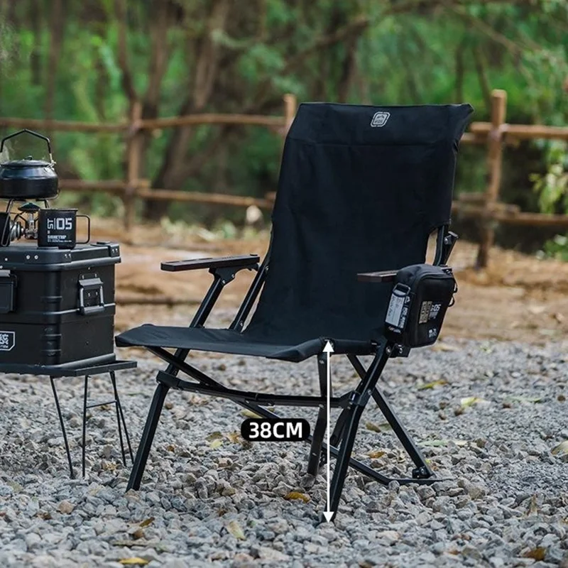 SHINETRIP 05 Series Foldable Chair 900D Oxford Cloth Portable Camping Backrest Chair - Black