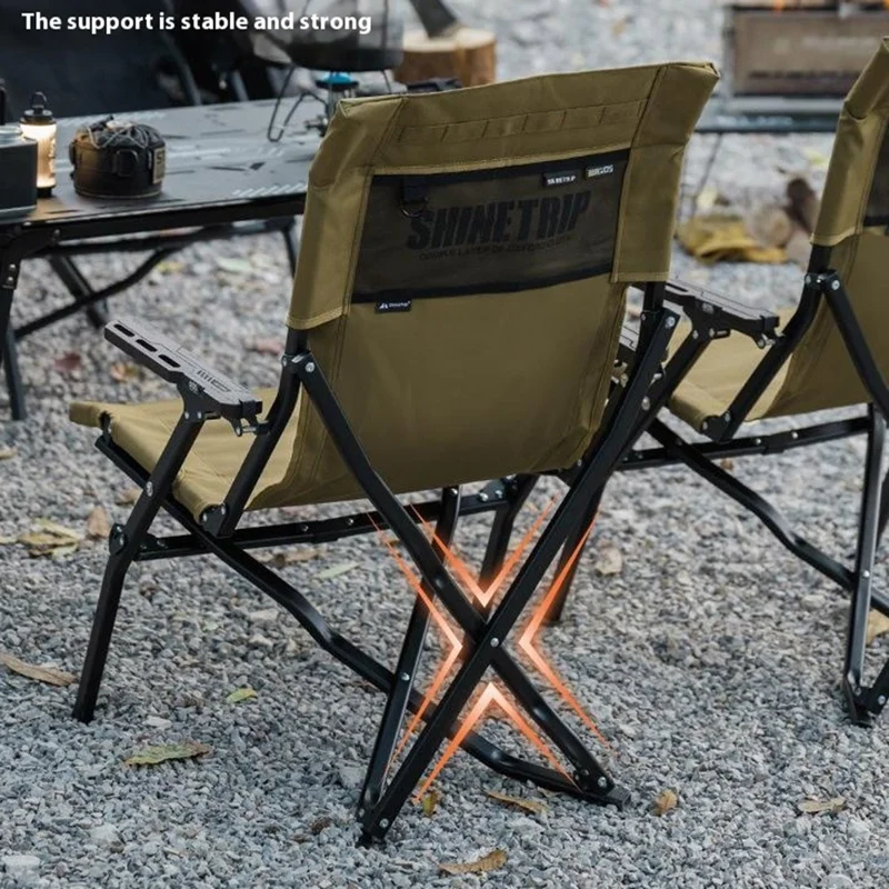 SHINETRIP 05 Series Foldable Chair 900D Oxford Cloth Portable Camping Backrest Chair - Black