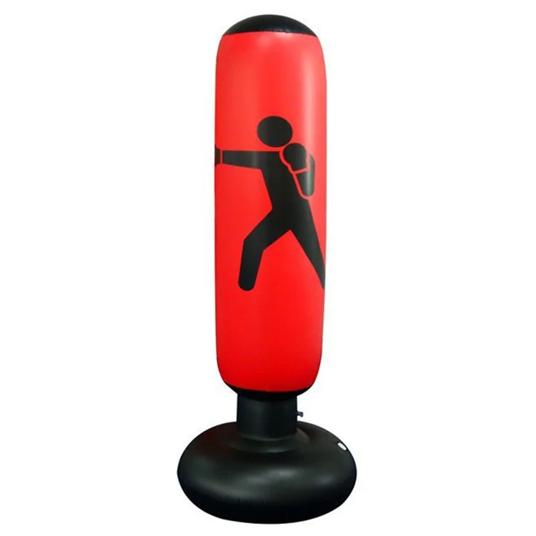 JY-0166 Saco de Boxe Inflável de 160cm em Pé Livre para Adultos e Crianças Treinamento Fitness - Vermelho