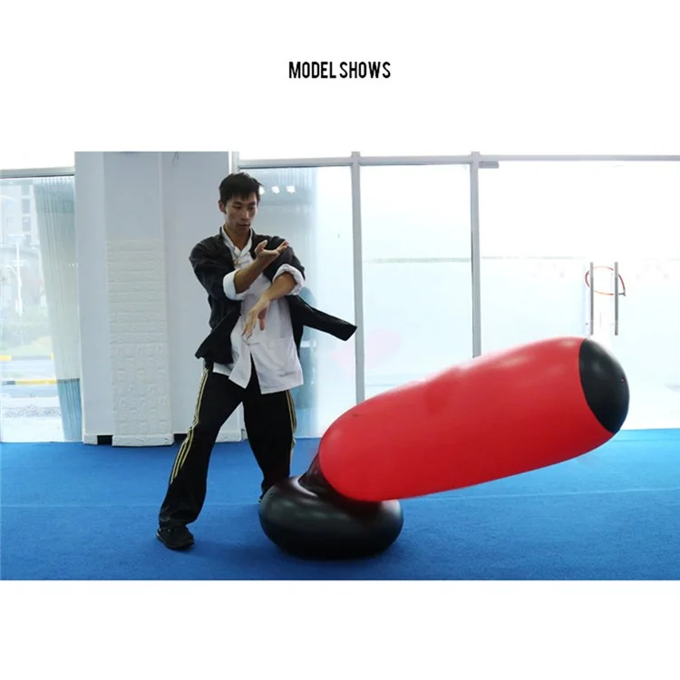 JY-0166 Saco de Boxe Inflável de 160cm em Pé Livre para Adultos e Crianças Treinamento Fitness - Vermelho