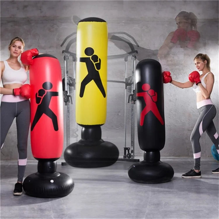 JY-0166 Saco de Boxeo Hinchable de Pie de 160 cm para Adultos y Niños para Entrenamiento de Fitness - Azul