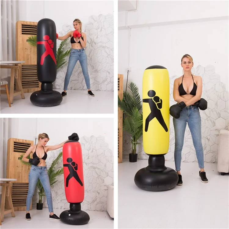 JY-0166 Saco de Boxeo Hinchable de Pie de 160 cm para Adultos y Niños para Entrenamiento de Fitness - Azul