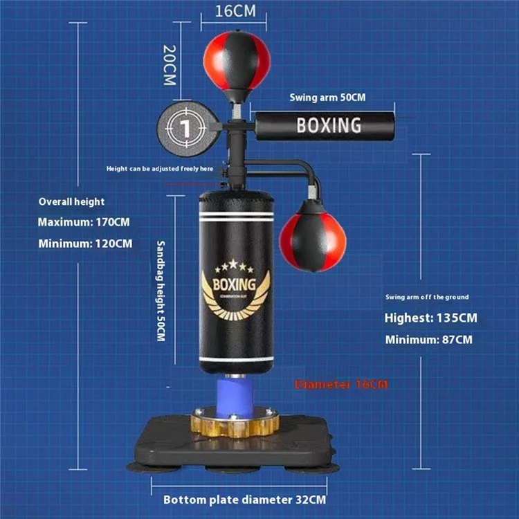 Boxing Reflex Target PU Leather Punching Bag Kids Adults Speed Ball Rotating Training Equipment